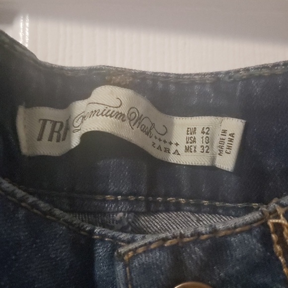 Zara Distressed skinny blue jeans size 10 Usa/42 Euro - Picture 4 of 4